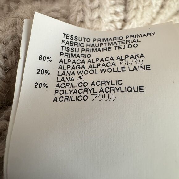 MM6 Maison Martin Margiela Cable Knit Mini Sweater Dress L Alpaca Wool Beige - Picture 12 of 13